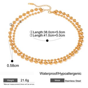 1 Piece Simple Series Simple Heart Stainless Steel Gold Plated Women Beaded Necklaces h5 Picture2