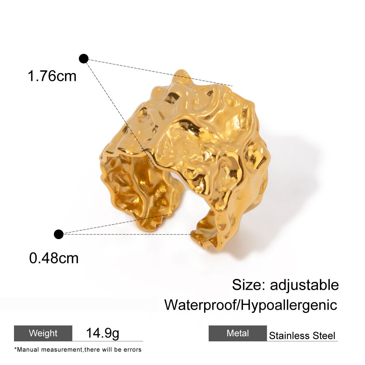 1 Piece Classic Series Retro Solid Color Stainless Steel  Gold Plated Women Bangles h5 Picture2