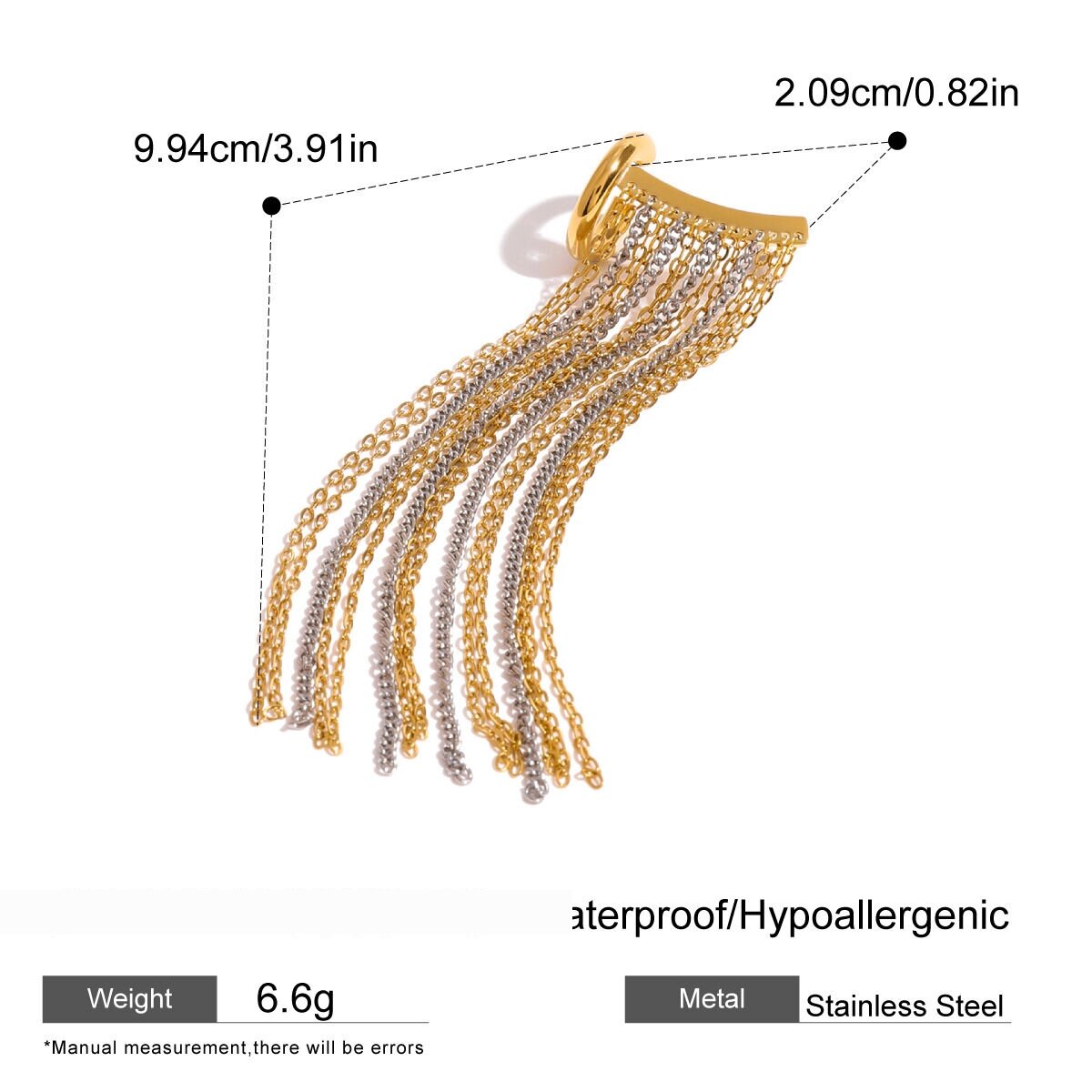 1 Pair Classic Series Elegant Tassel Stainless Steel  Gold Plated Women Dangle Earrings Picture2