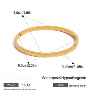 1 Piece Simple Series Classic Geometric Stainless Steel Gold Plated Women Bangles h5