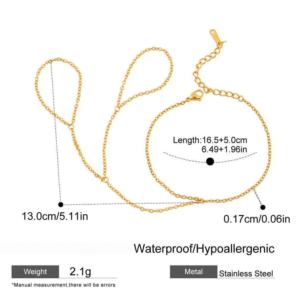 1 Piece Simple Series Hip-Pop/Rock Geometric Stainless Steel Gold Plated Women Chain Bracelets h5Picture2
