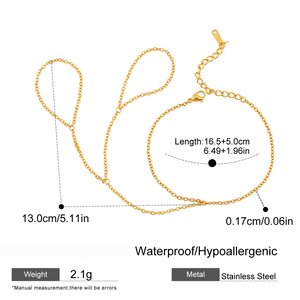 1 Piece Simple Series Hip-Pop/Rock Geometric Stainless Steel Gold Plated Women Chain Bracelets h5 Picture2