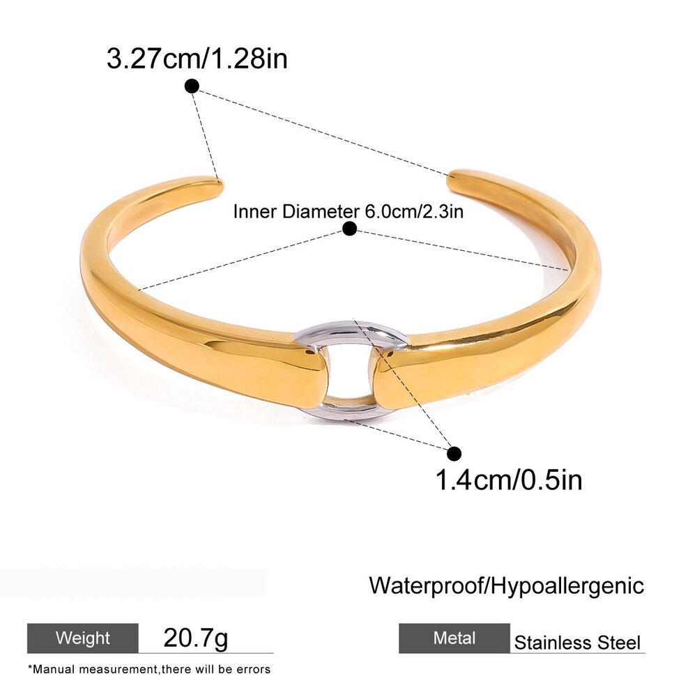 1 Piece Simple Series Daily Geometric Stainless Steel Gold Plated Women Bangles Picture2