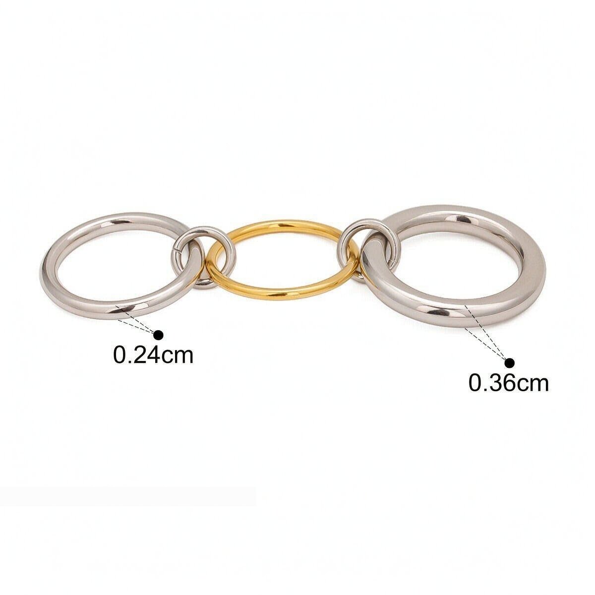 1 Piece Solid Color Stainless Steel Waterproof Gold Color Women's Single Ring h5 Picture2