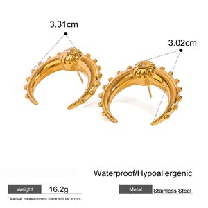 1 Paar Simple Series Retro Sonne/Mond Edelstahl 18 Karat Vergoldet Strass Damen Ohrstecker h5 Bild2