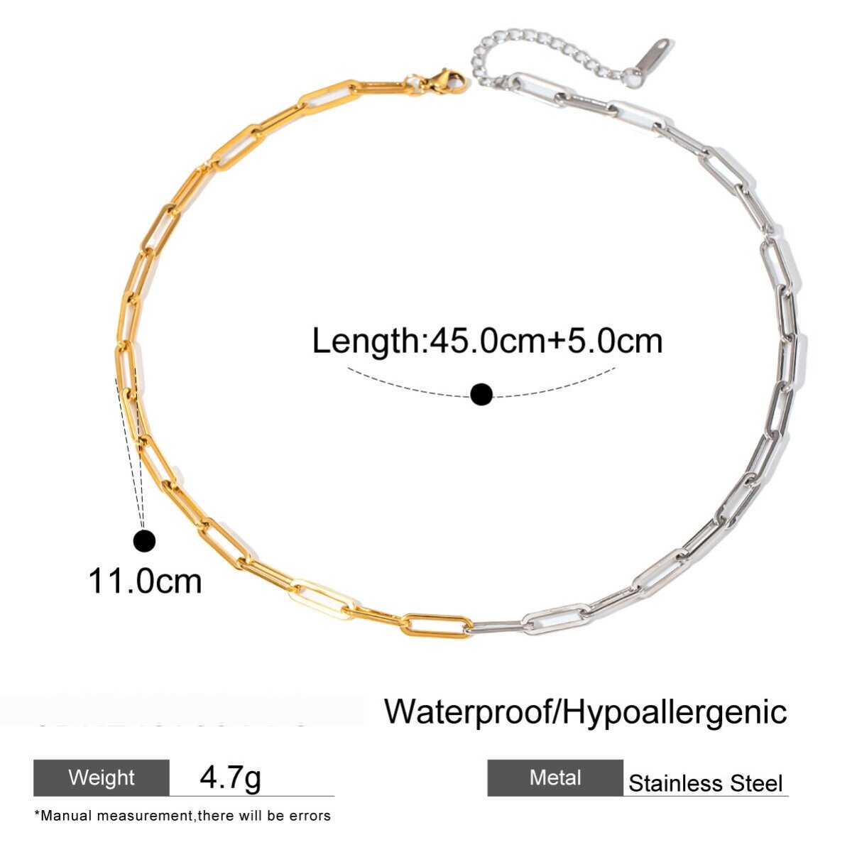 1 Piece Simple Series Simple Geometric Stainless Steel  Gold Plated Women Chain Necklaces h5 Picture2