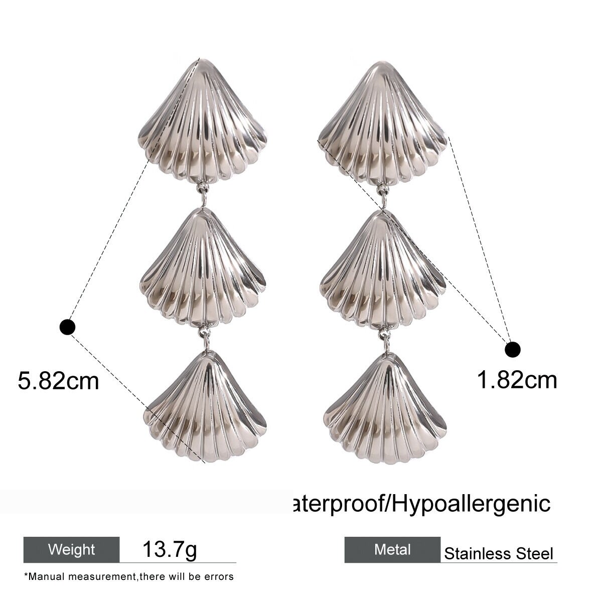 1 Pair Simple Series Simple Turtle Stainless Steel Waterproof Women Dangle Earrings Picture2