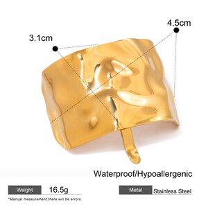 1 Pair Simple Series Retro Solid Color Stainless Steel Gold Plated Women Hair Clips h5 Picture2