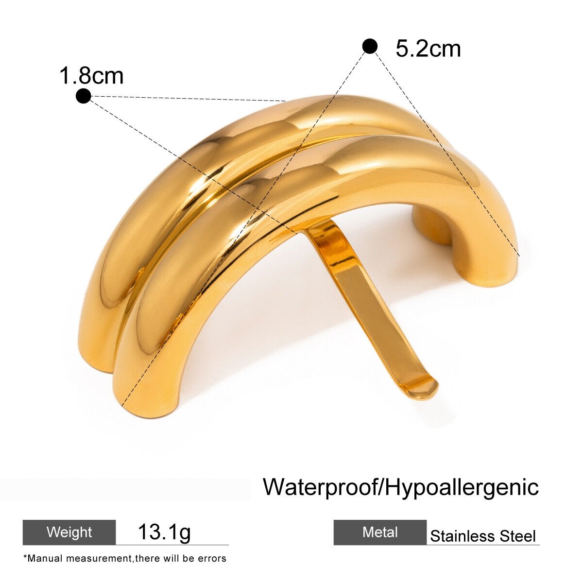 1 Pair Simple Series Simple Solid Color Stainless Steel  Gold Plated Women Hair Clips Picture2