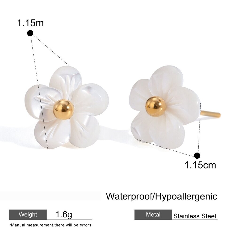 1 Paire De Boucles D'Oreilles À Tige En Acier Inoxydable Plaqué Or Pour Femme, Série Romantique, Motif Fleur Douce Image2