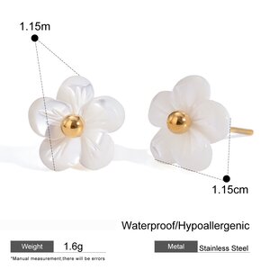 1 Paire De Boucles D'Oreilles À Tige En Acier Inoxydable Plaqué Or Pour Femme, Série Romantique, Motif Fleur Douce h5 Image2