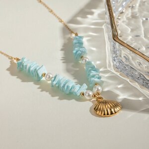 1 Piece Simple Series Vacation Turtle Stainless Steel Gold Plated Shell Women Pendant Necklaces h5