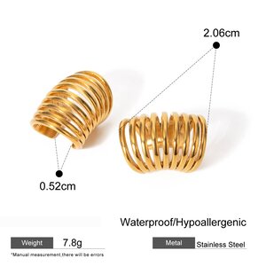 1 Paar Schlichte, Geometrische Ohrklemmen Aus Goldplattiertem Edelstahl Für Damen h5 Bild2
