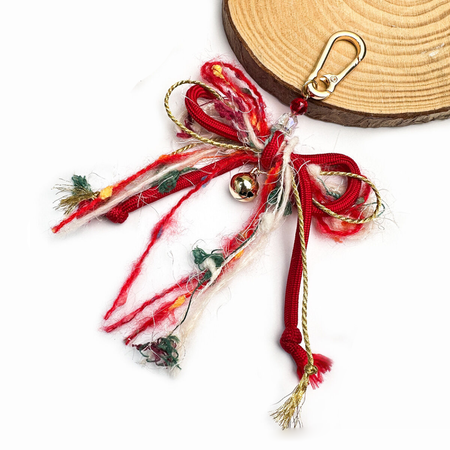 Simple Series Casual Bow Knot Christmas Mixed Color Woven Rope Bag Charms
