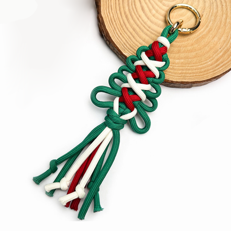 Simple Series Casual Christmas Tassel Mixed Color Woven Braided Rope Bag Charms