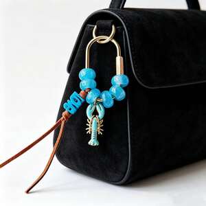 Simple Series Natural Letter Solid Color Twist Oceanic Style Beads Gradient Color Brass Bag Charms h5 Picture2