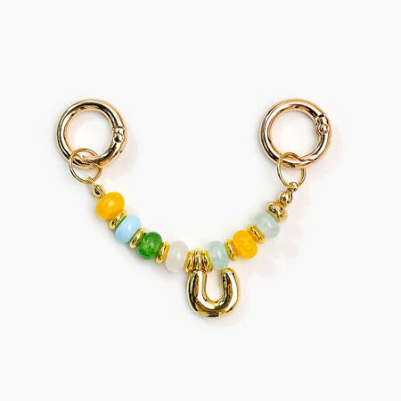 Simple Series Casual Letter Beads Mixed Color Agate Bag Charms