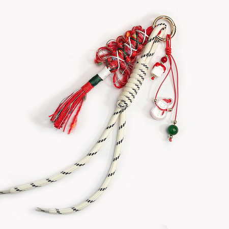 Simple Series Casual Twist Christmas Tassel Mixed Color Woven Rope Bag Charms