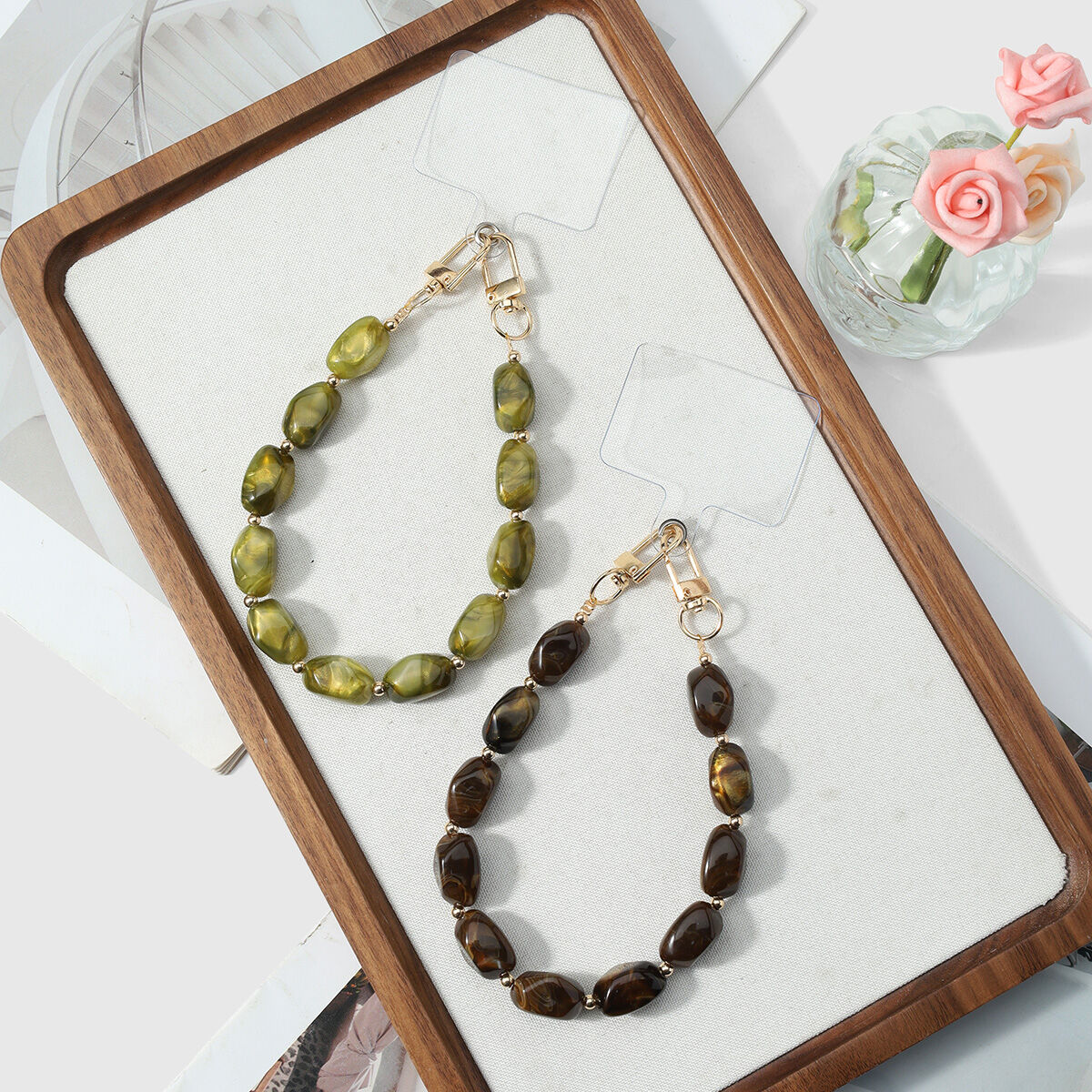 Simple Series Daily Solid Color Beads Alloy Phone Chain h5 Picture5
