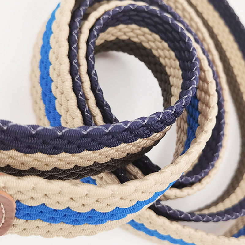 Simple Series Casual Stripe Mixed Color Woven Nylon Woven Belt Picture5