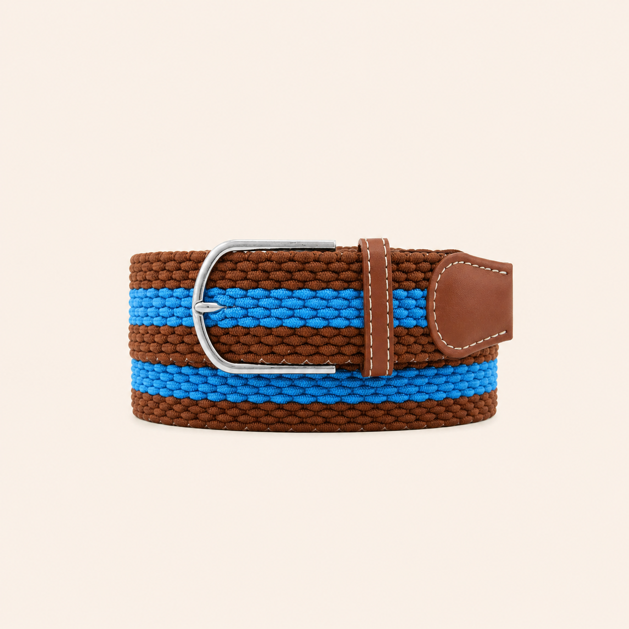 Simple Series Casual Stripe Mixed Color Woven Nylon Woven Belt h5 Picture6