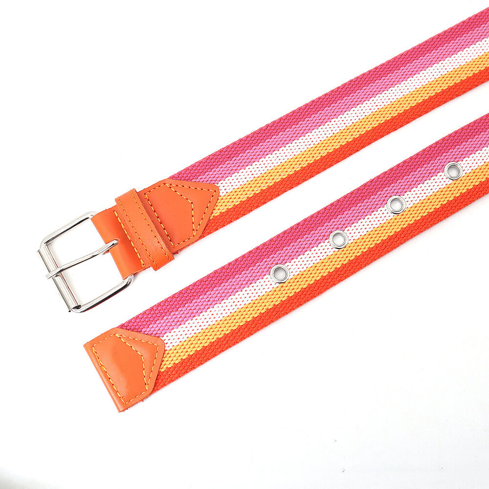 Simple Series Casual Stripe Mixed Color Woven Nylon Woven Belt Picture6