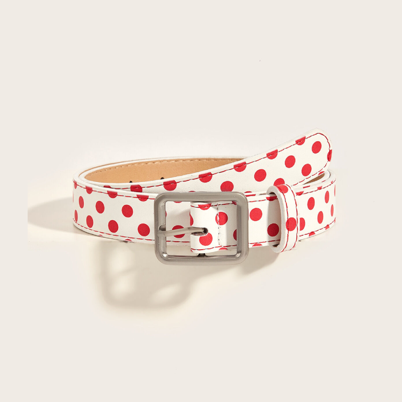 Simple Series Casual Heart Polka Dots Mixed Color Premium Quality Pu Leather Belt h5Picture2