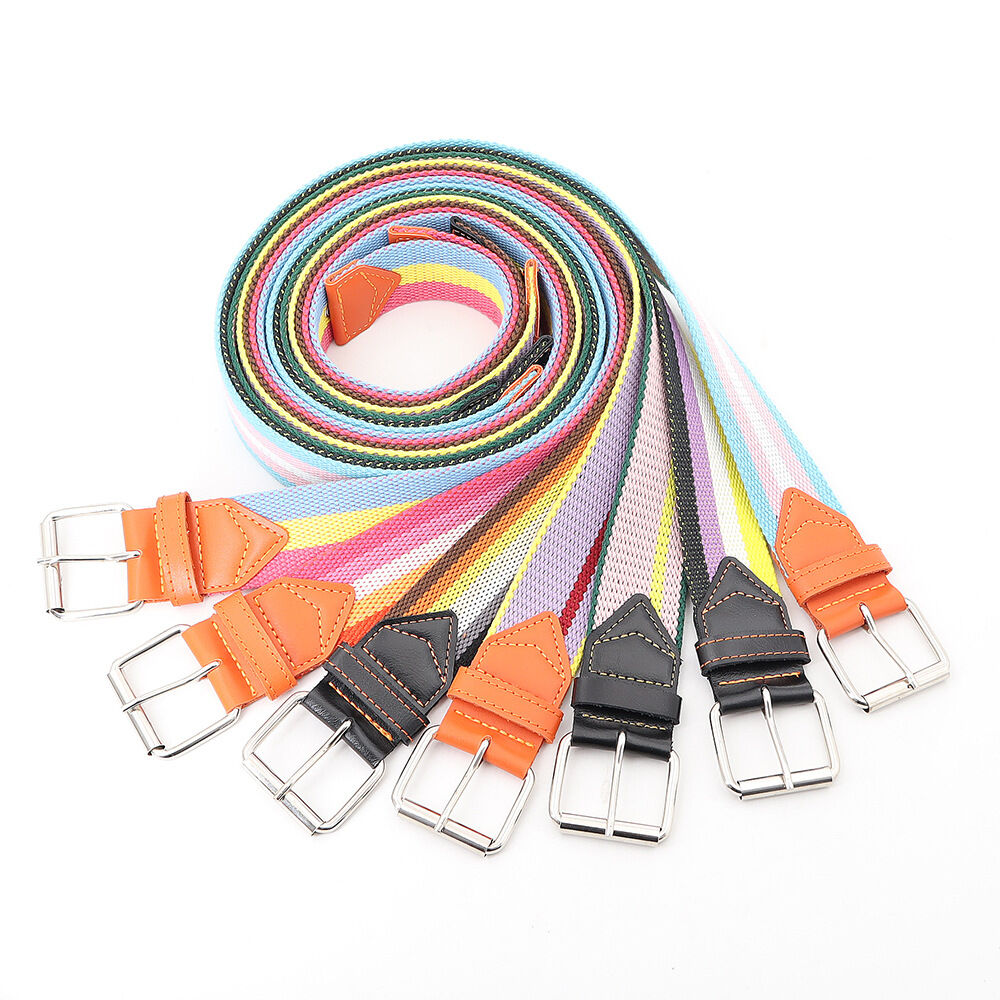 Simple Series Casual Stripe Mixed Color Woven Nylon Woven Belt h5 Picture4