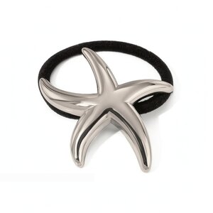 Cross-Border Style Gold Stainless Steel Smooth Slender Five-Pointed Star Hair Ring Hair Rope Hair Accessories Women h5