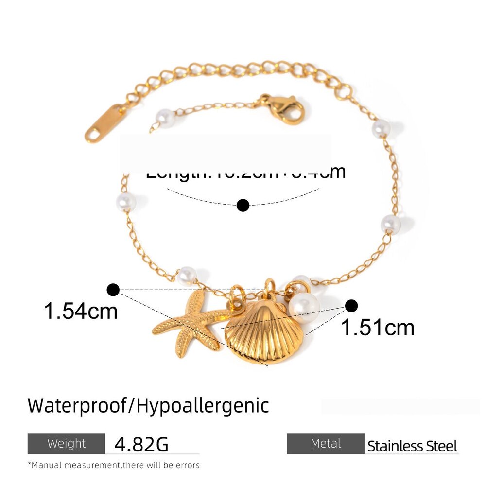 French New Ocean Series Pearl Accessories S Cross-Border Fashion All-Match Starfish Shell Necklace Jewelry