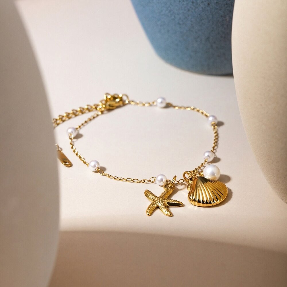 French New Ocean Series Pearl Accessories S Cross-Border Fashion All-Match Starfish Shell Necklace Jewelry h5Picture2
