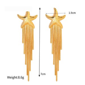 1 Pair Simple Series Retro Turtle Stainless Steel Waterproof Gold Color Women's Earrings Set h5