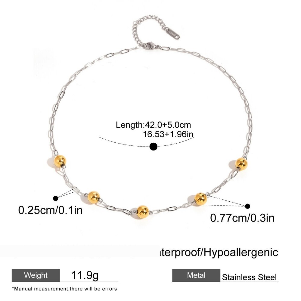 1 Piece Simple Series Casual Geometric Stainless Steel Gold Plated Women Chain Necklaces Picture2