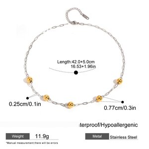 1 Piece Simple Series Casual Geometric Stainless Steel Gold Plated Women Chain Necklaces h5 Picture2