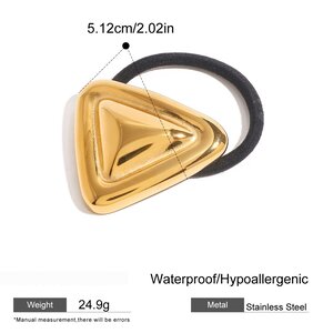 1 Pair Simple Series Daily Geometric Stainless Steel Gold Plated Women Hair Bobbles h5 Picture2