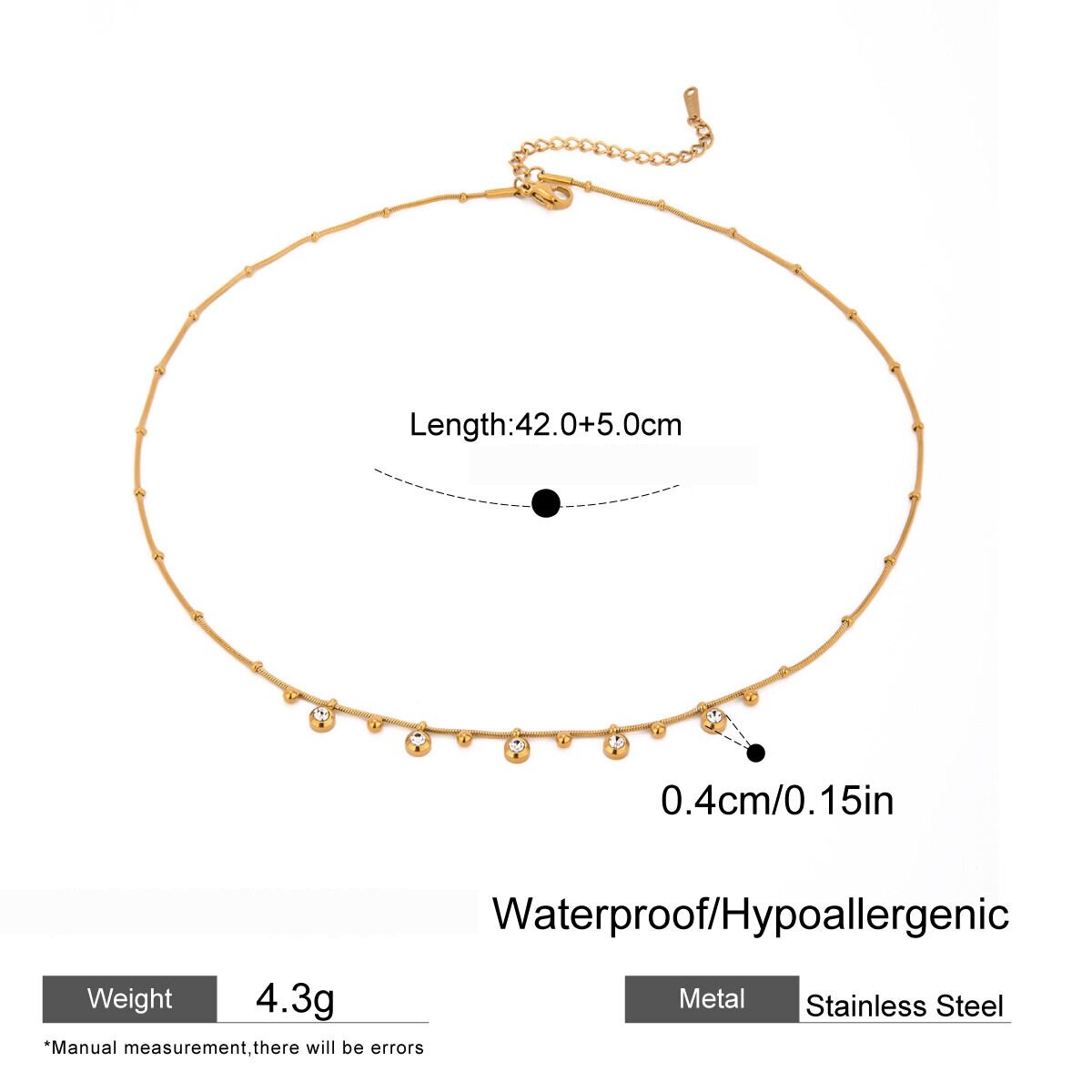 1 Piece Simple Series Daily Geometric Stainless Steel  Gold Plated Zircon Women Pendant Necklaces h5 Picture2
