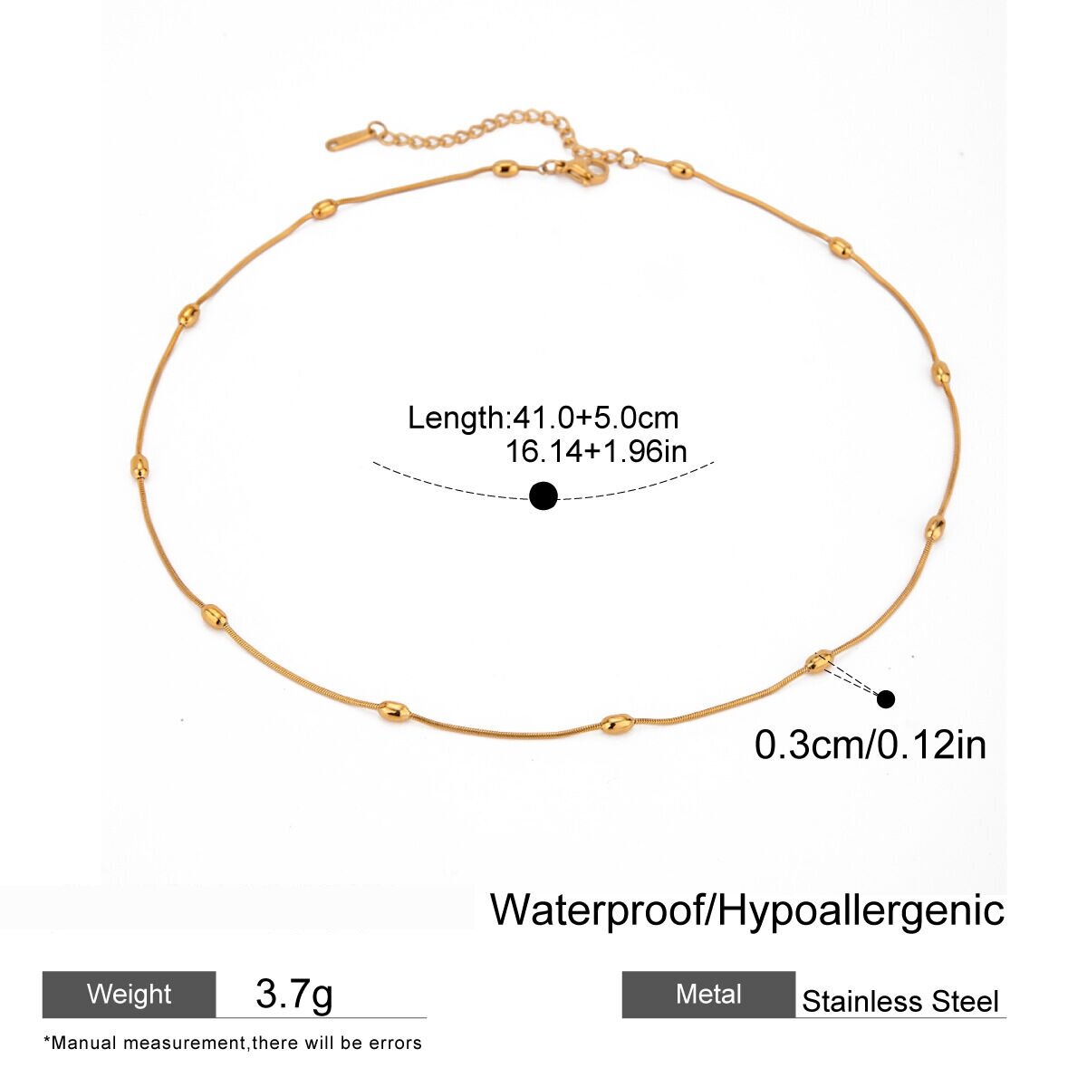 1 Piece Simple Series Simple Geometric Stainless Steel  Gold Plated Women Chain Necklaces Picture2