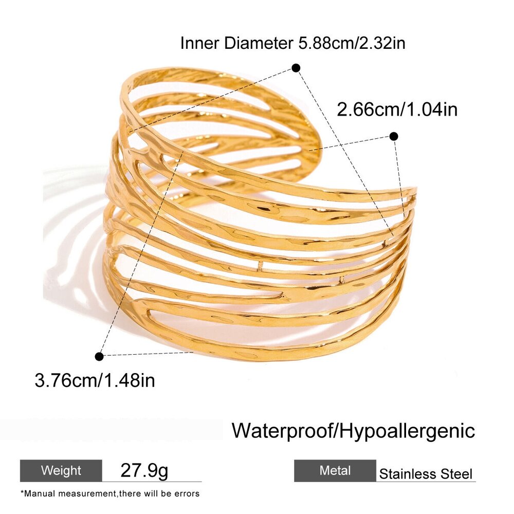 1 Piece Simple Series Simple Geometric Stainless Steel Gold Plated Women Bangles Picture2