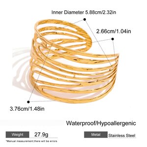 1 Piece Simple Series Simple Geometric Stainless Steel Gold Plated Women Bangles h5 Picture2