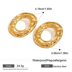 1 Paire De Boucles D'Oreilles Clous En Acier Inoxydable Imperméable Couleur Or h5 Image2