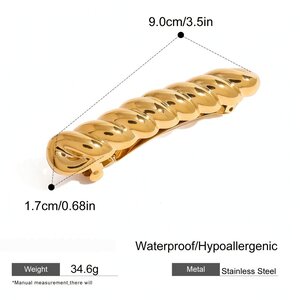 1 Pair Simple Series Classic Geometric Stainless Steel Gold Plated Women Hair Clips h5 Picture2