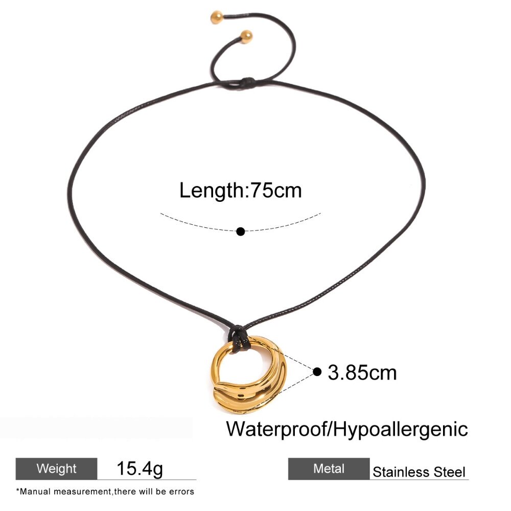 1 Piece Simple Series Casual Geometric Stainless Steel Gold Plated Women Pendant Necklaces Picture2