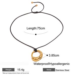 1 Piece Simple Series Casual Geometric Stainless Steel Gold Plated Women Pendant Necklaces h5 Picture2