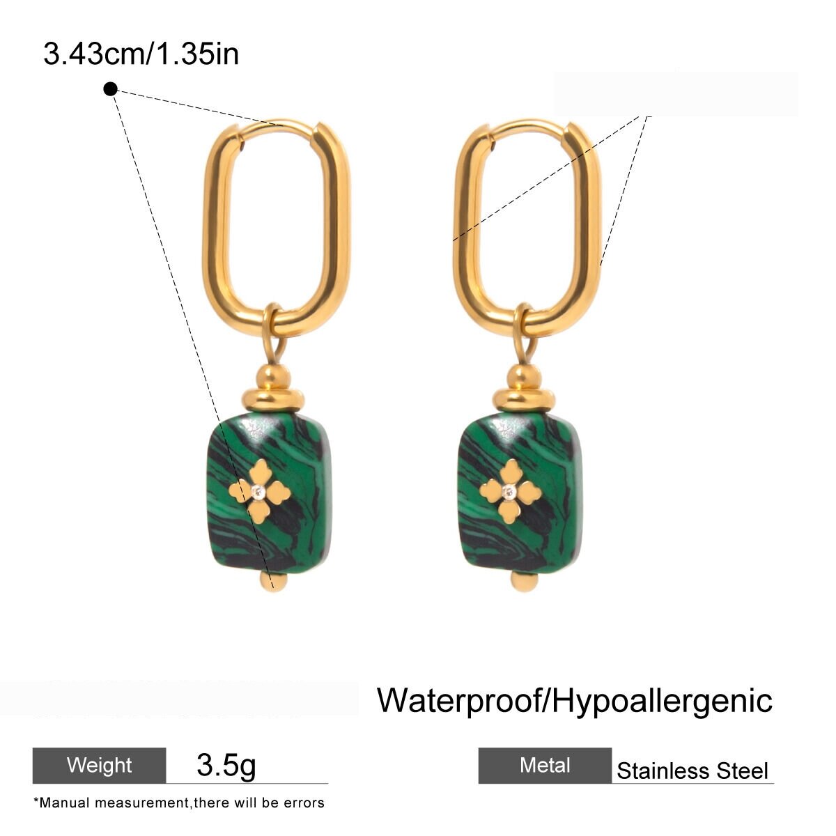 1 Paar Klassische Serie Elegante Geometrische Edelstahl  Vergoldet Frauen Tropfen Ohrringe h5 Bild2