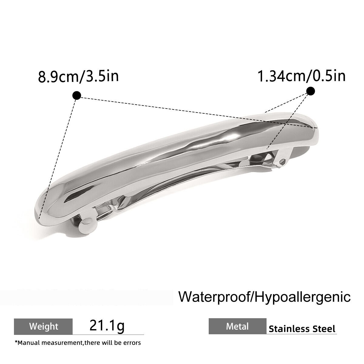 1 Paio Di Fermagli Per Capelli Da Donna In Acciaio Inossidabile Placcato Oro 18K, Classici E Geometrici, Serie Semplice Immagine2