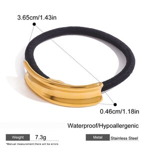 1 Pair Simple Series Daily Geometric Stainless Steel Gold Plated Women Hair Bobbles h5 Picture2