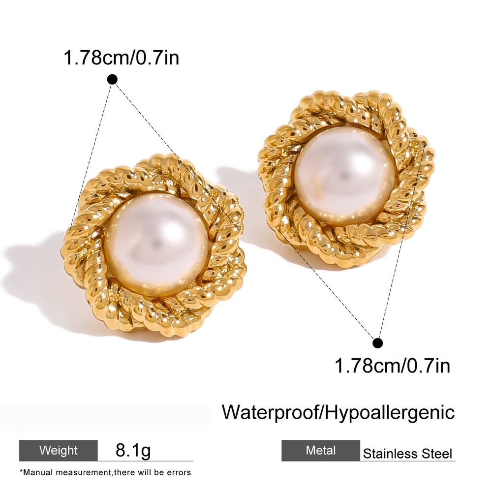 1 Paar Klassische Serie Elegante Blume Edelstahl Vergoldet Damen Ohrstecker Bild2
