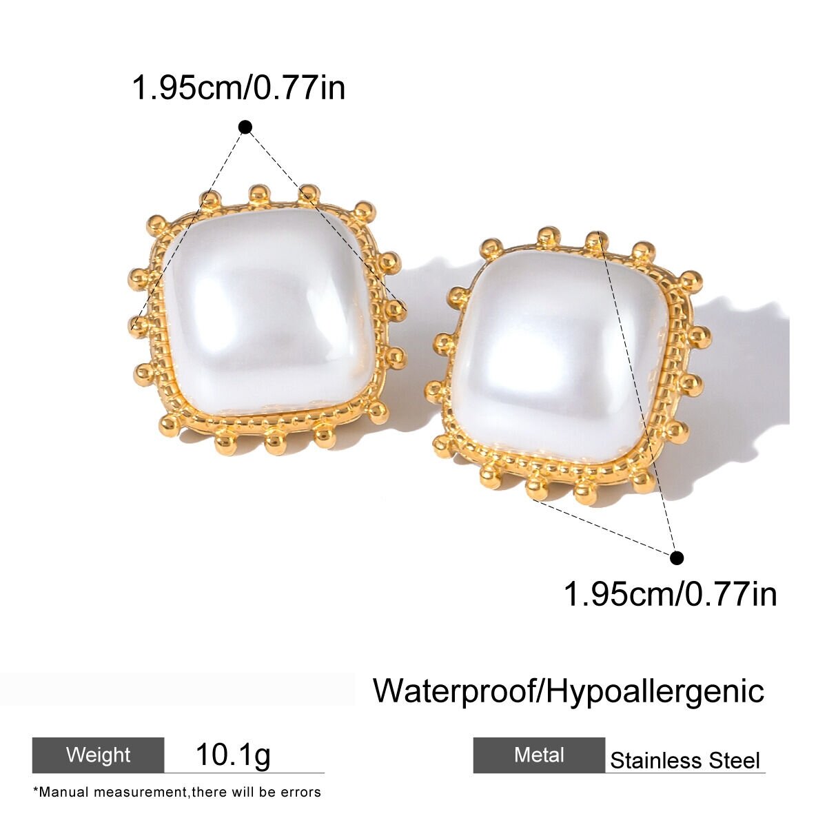 1 Pair Simple Series Retro Geometric Stainless Steel  Gold Plated Women Stud Earrings h5 Picture2