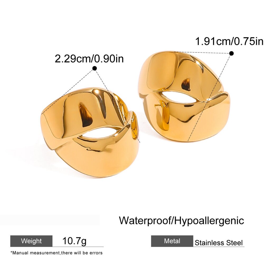 1 Pair Simple Series Daily Geometric Stainless Steel Gold Plated Women Stud Earrings Picture2