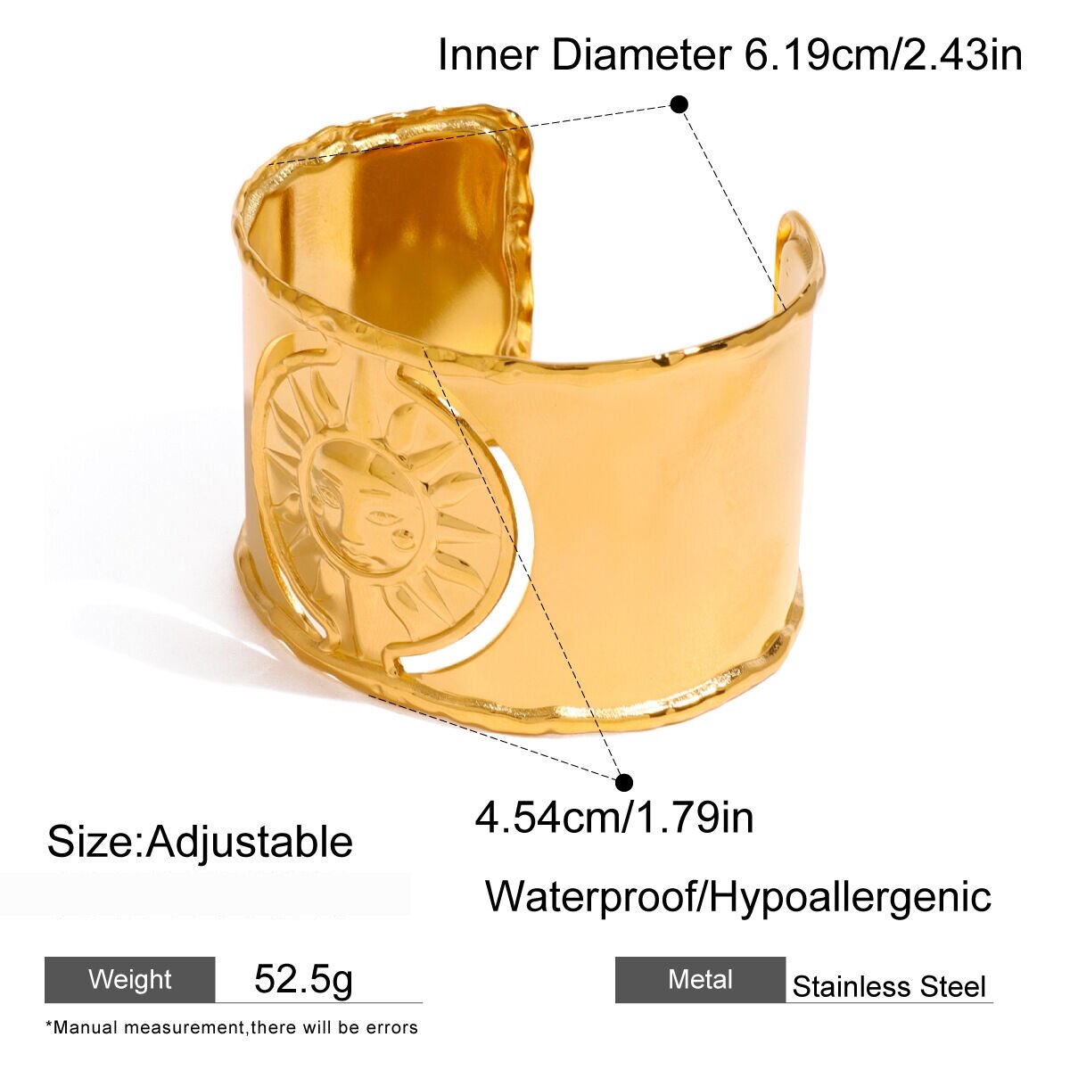 1 Pair Simple Series Casual Solid Color Stainless Steel  Gold Plated Women Adjustable Rings Picture2